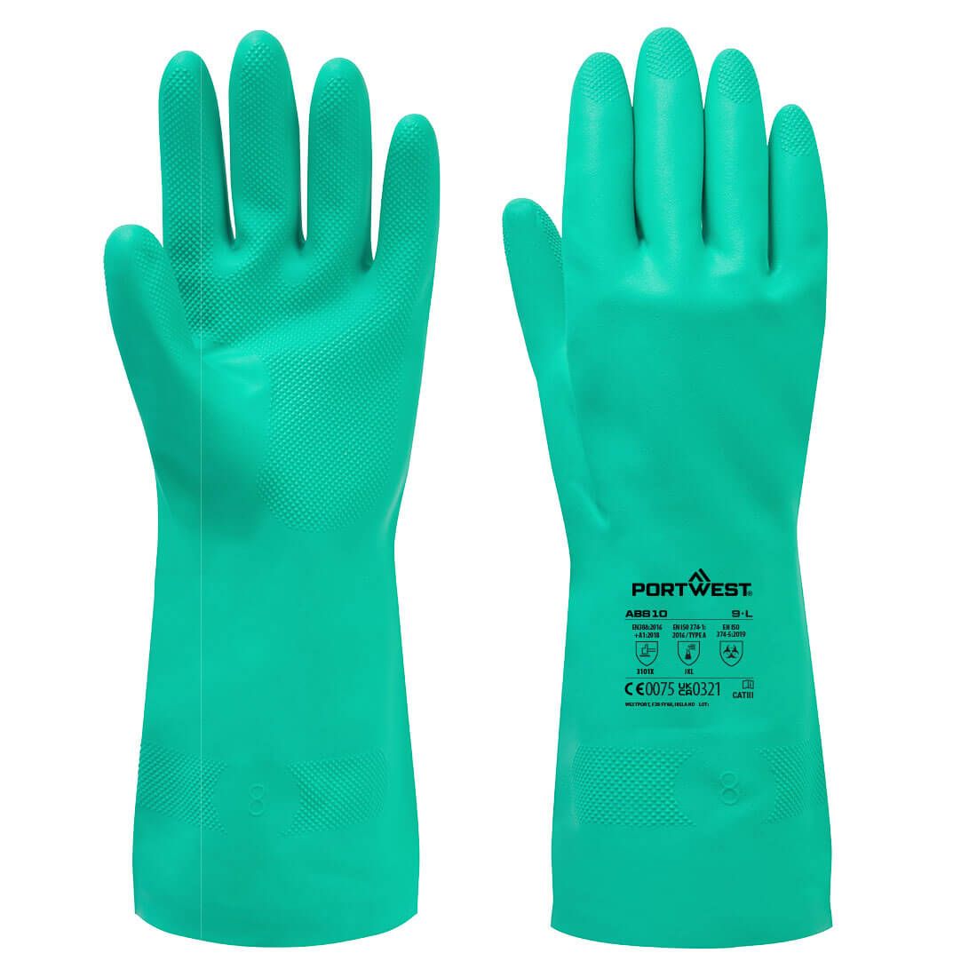Portwest AB810 - Nitrosafe vegyszerálló kesztyű, zöld termék fő termékképe